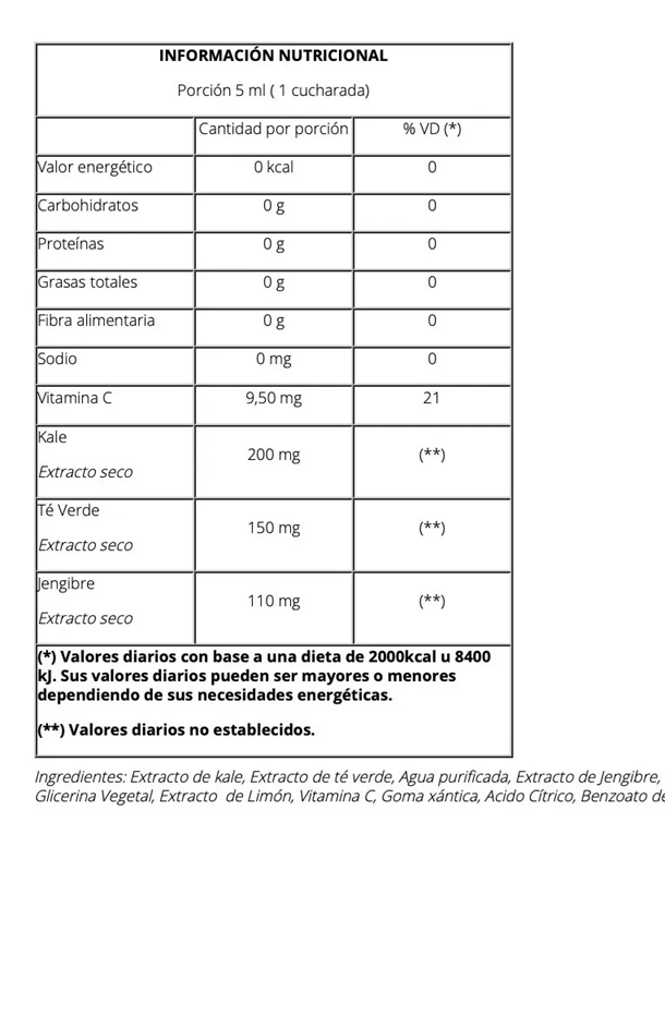 KALE MATCHA + JENGIBRE Superalimento 250 cm3 Natier - Image 2