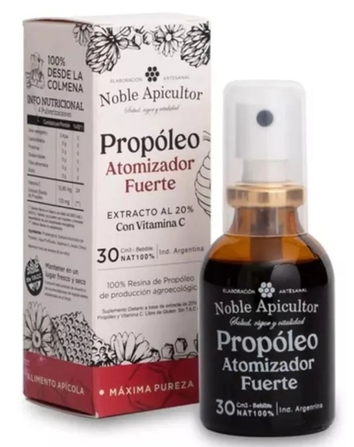 PROPÓLEO ATOMIZADOR FUERTE Extracto al 20% con Vitamina C - Noble Apicultor