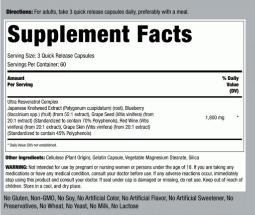 RESVERATROL COMPLEX 1800 mg - Piping Rock - Image 3